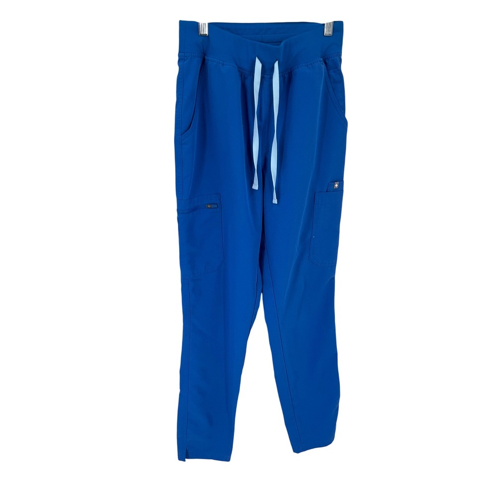 Figs Scrub Pants Womens Small Tall Blue Jogger Slim Fit Cargo Minimalist Work